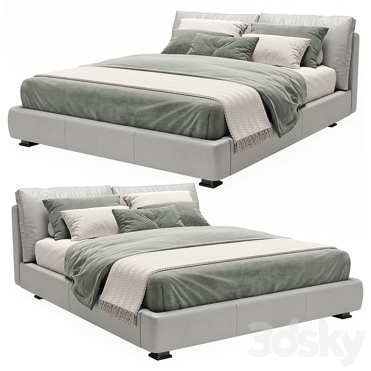 Massimosistema Bed 3DS Max Model - thumbnail 1