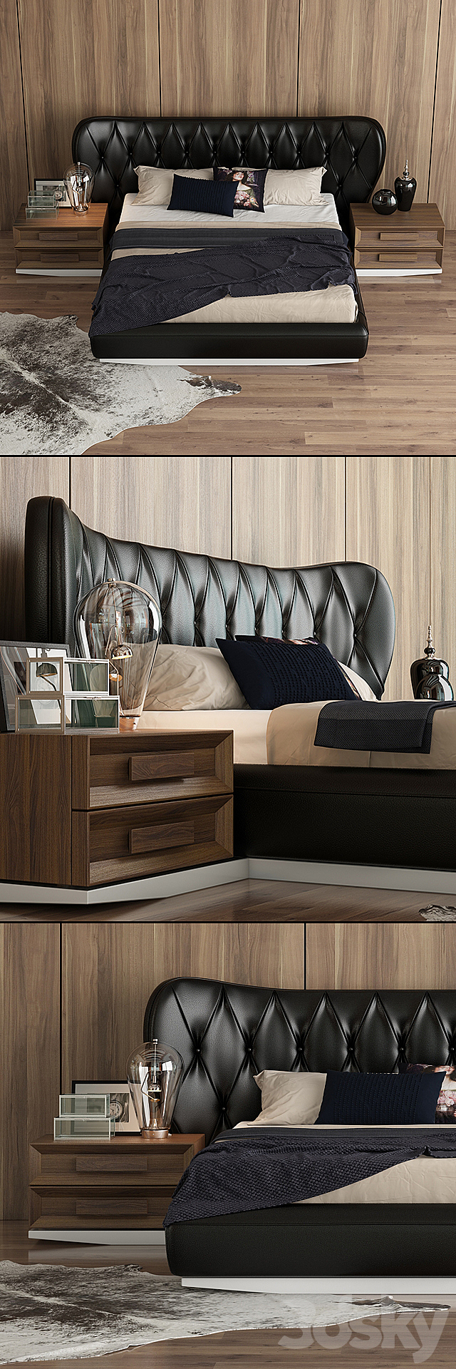 Matera bed 3DS Max Model - thumbnail 2