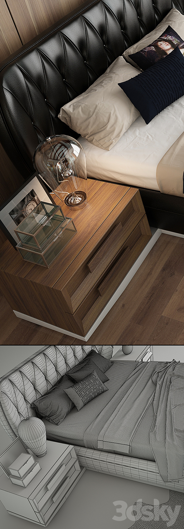 Matera bed 3DS Max Model - thumbnail 3