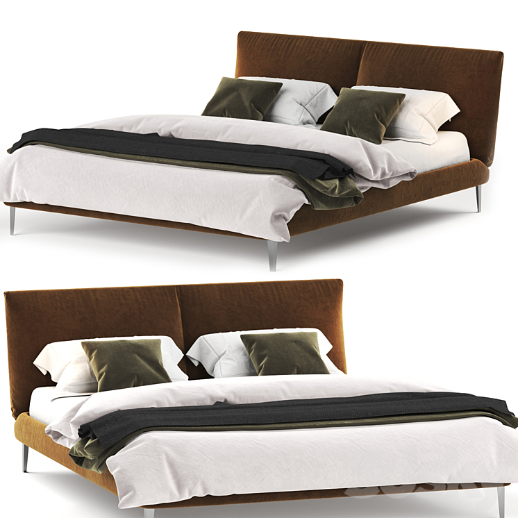 Maxalto SELENA Bed 3DS Max Model - thumbnail 1