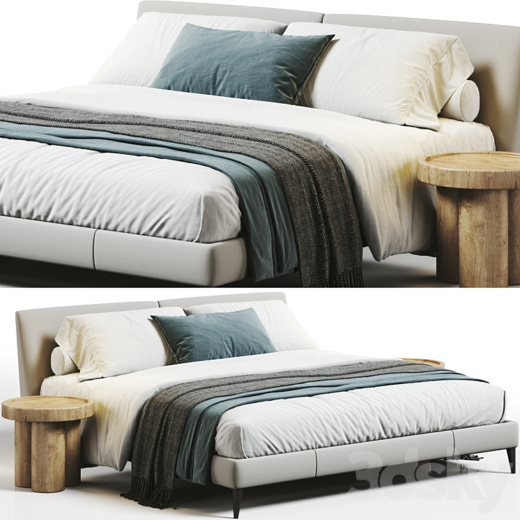 Maxalto Selena Bed 3DS Max Model - thumbnail 1