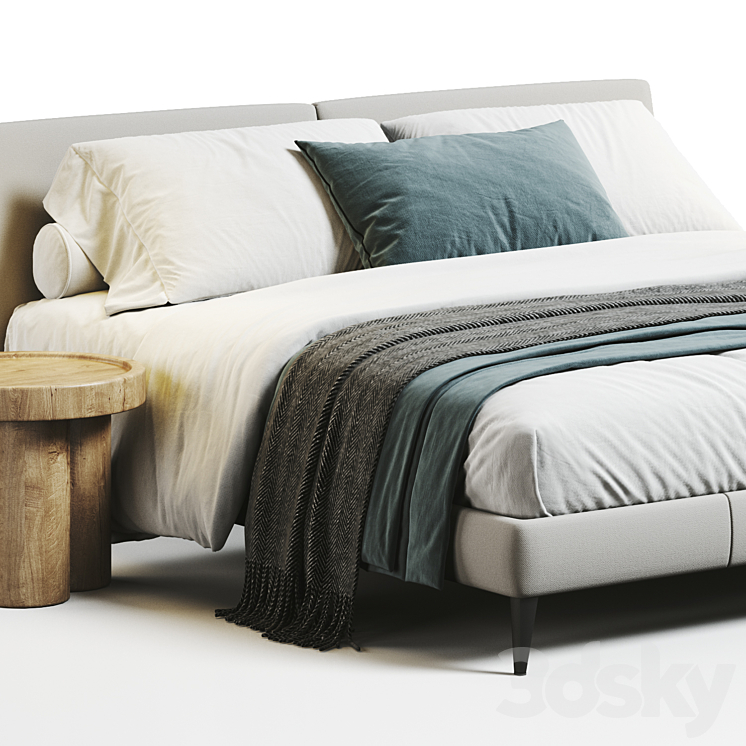 Maxalto Selena Bed 3DS Max Model - thumbnail 2