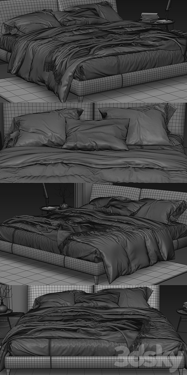 Maxalto Selene Bed 3DSMax File - thumbnail 3