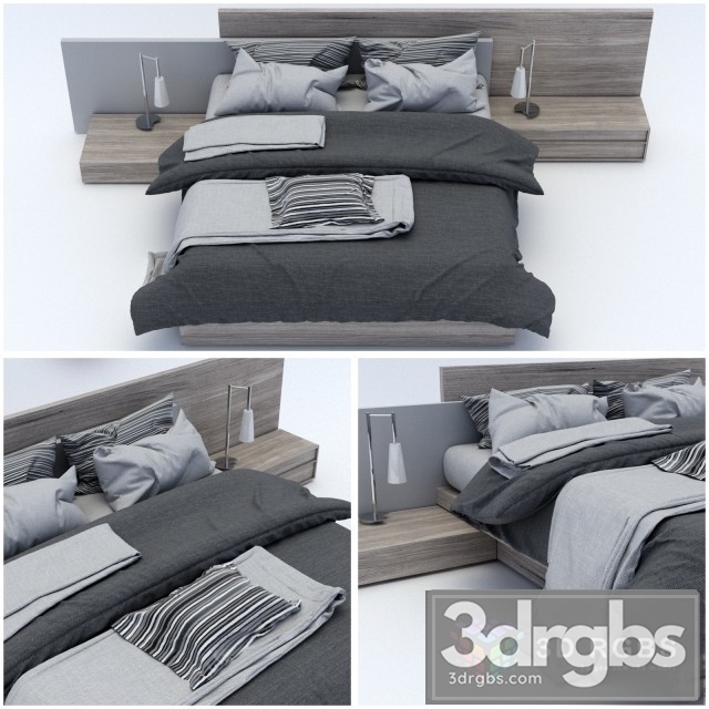 MDF Moderm Bed 3dsmax Download - thumbnail 1