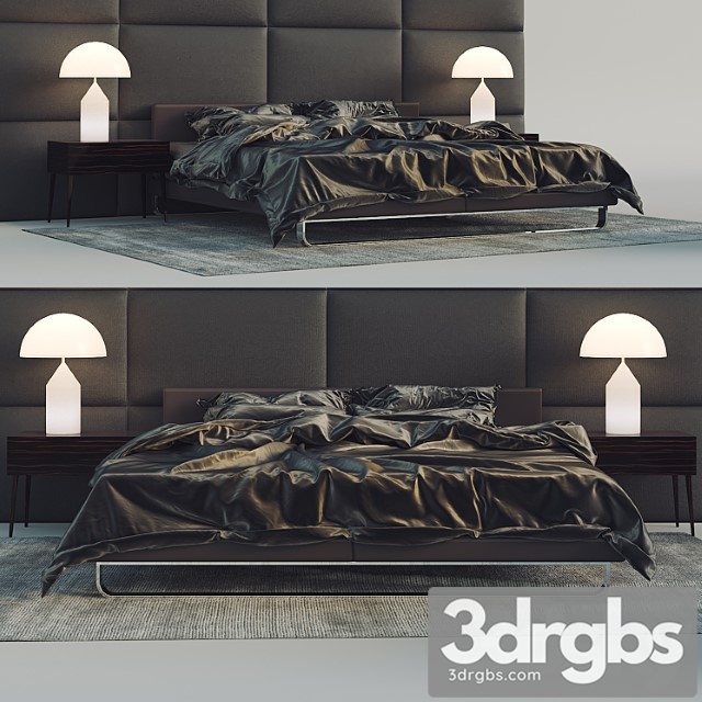 Men Black Bed 3dsmax Download - thumbnail 1