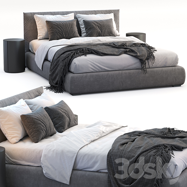 Meridiani Bed Scott 3DS Max Model - thumbnail 3