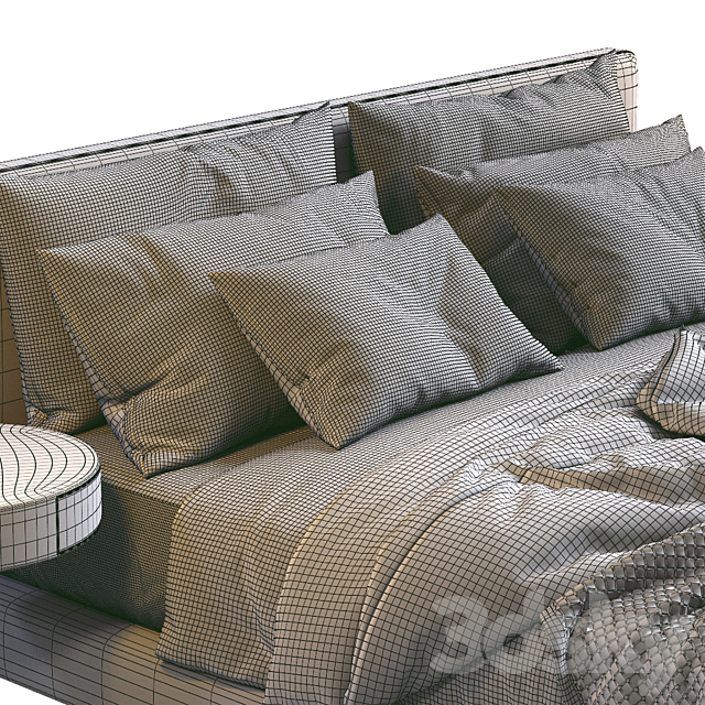 Meridiani Bed Stone Up 3DS Max Model - thumbnail 5