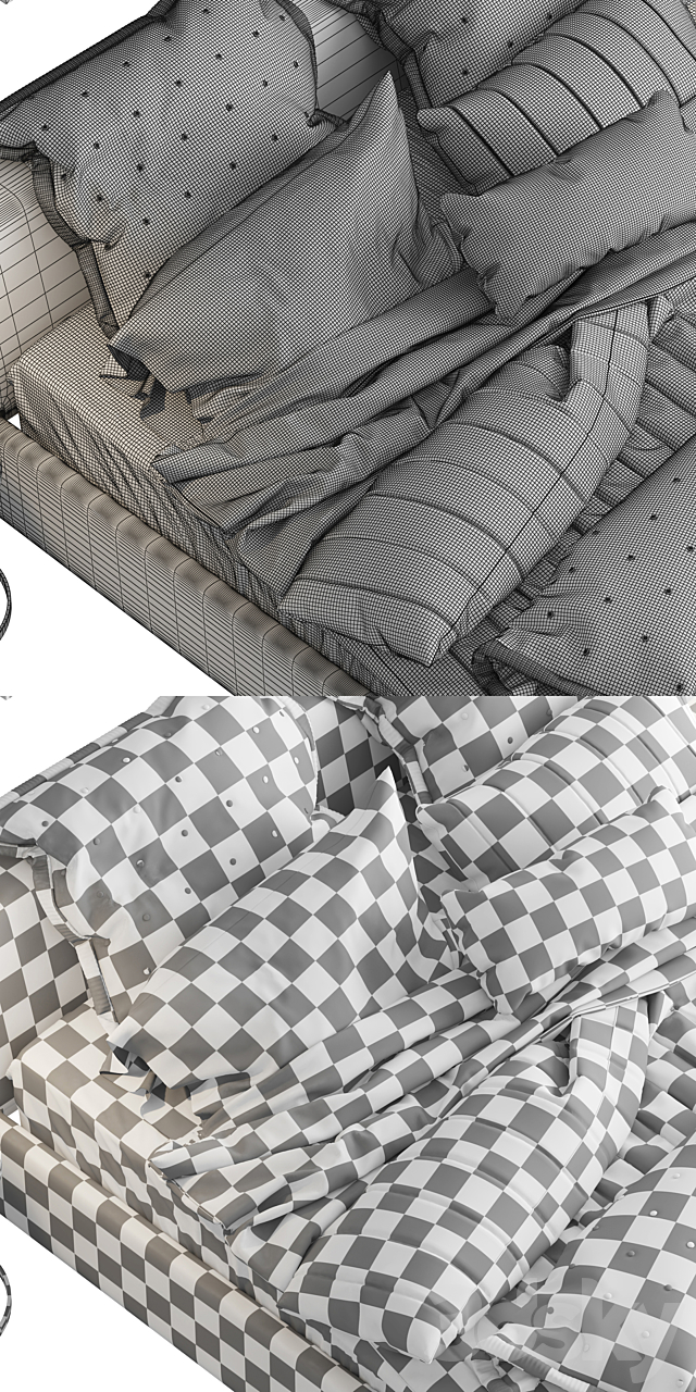 Meridiani Louis bed 3DSMax File - thumbnail 3