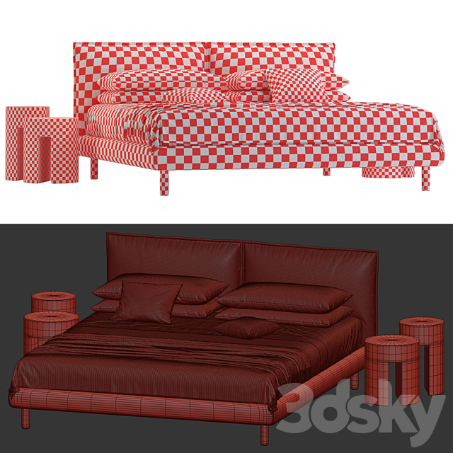 Meridiani Oliver Bed 3DS Max Model - thumbnail 3