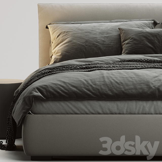 Meridiani Scott Bed 3DS Max Model - thumbnail 2