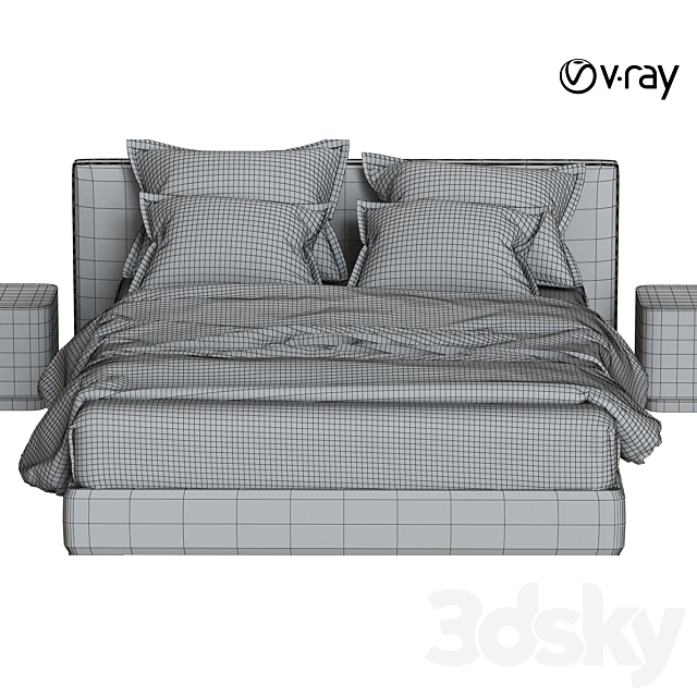 Meridiani Stone Bed 3DSMax File - thumbnail 3