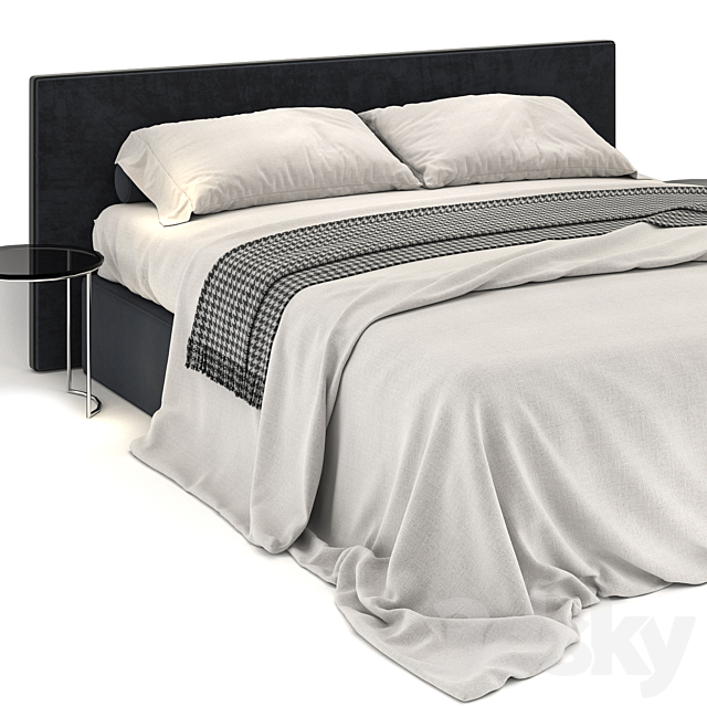 Meridiani stone black bed 3DSMax File - thumbnail 2