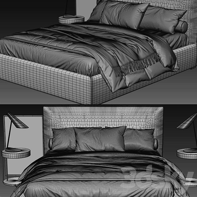 Meridiani Stone Plus Bed 3DSMax File - thumbnail 3