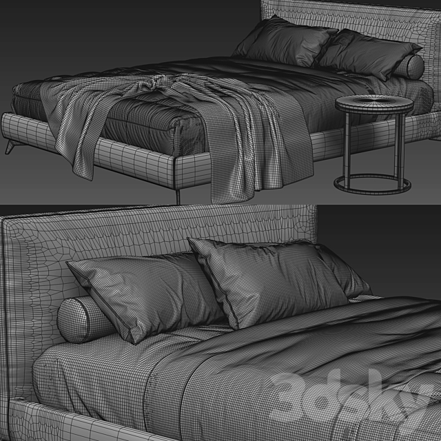 Meridiani Stone Up Bed 3DSMax File - thumbnail 3