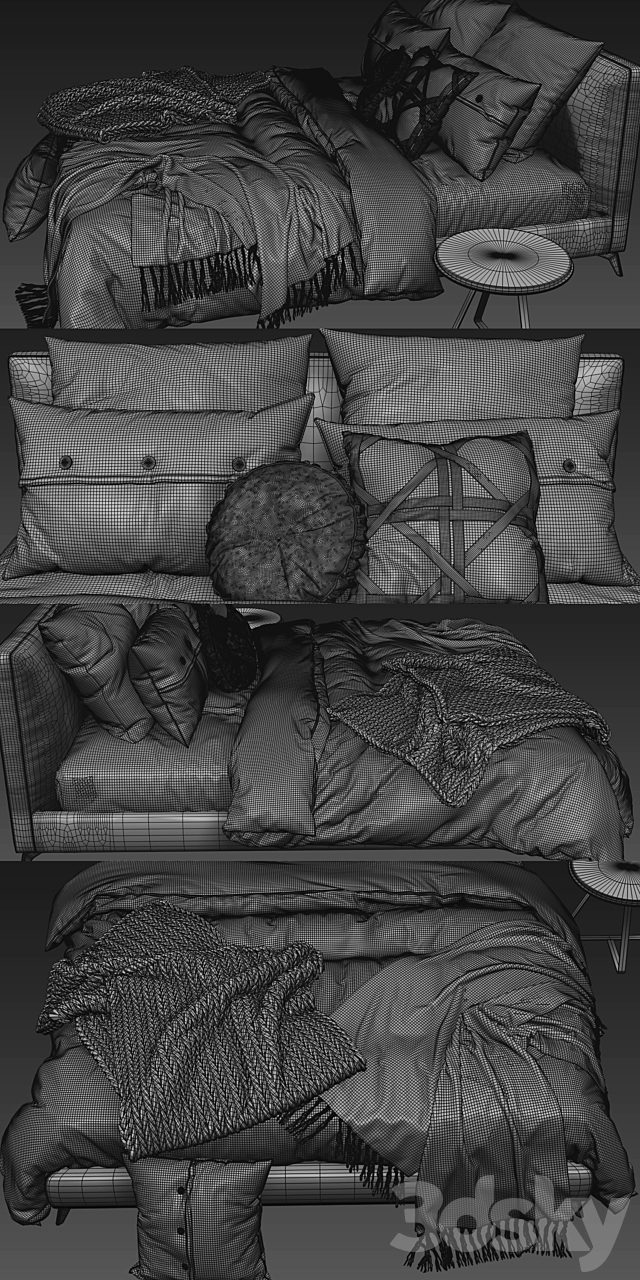 Meridiani Stone Up Bed 3DSMax File - thumbnail 3