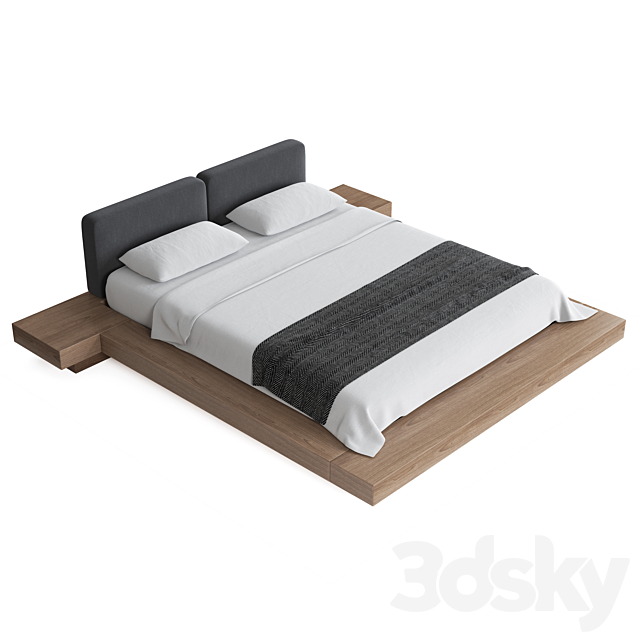 Mia Upholstered Bed 3DSMax File - thumbnail 3