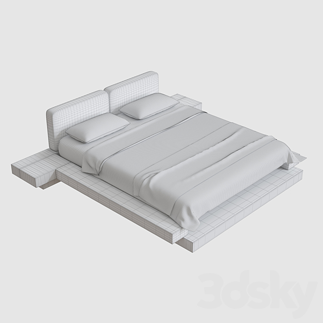 Mia Upholstered Bed 3DSMax File - thumbnail 4