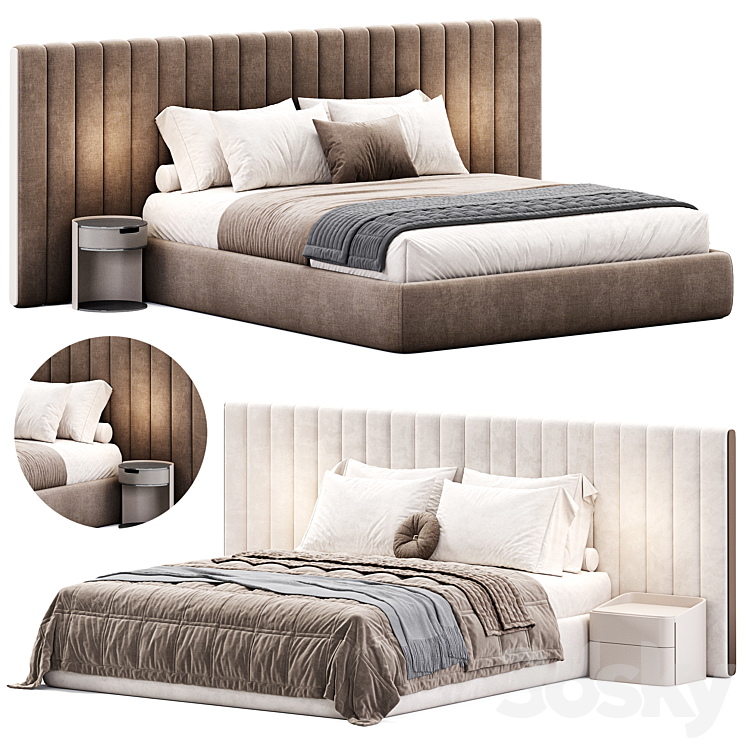 Milan Bed By Stylish Club 3DS Max Model - thumbnail 1