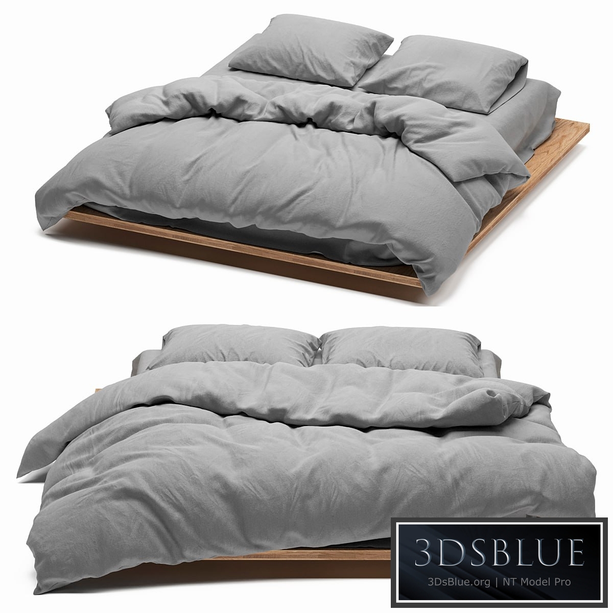 minimalist bed linen 2 3DS Max - thumbnail 3