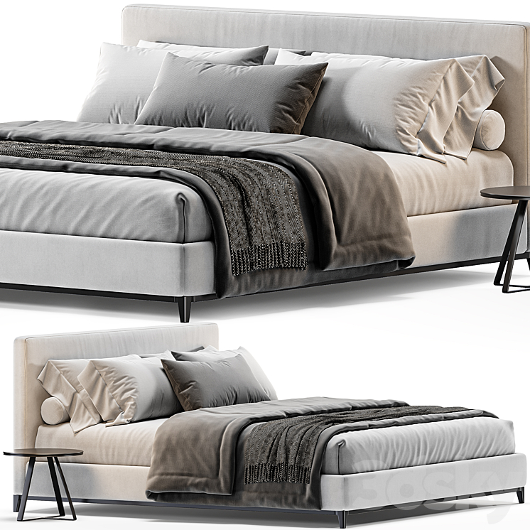 Minotti Andersen Bed 3DS Max Model - thumbnail 1