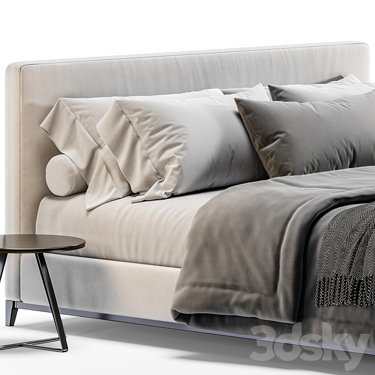 Minotti Andersen Bed 3DS Max Model - thumbnail 2