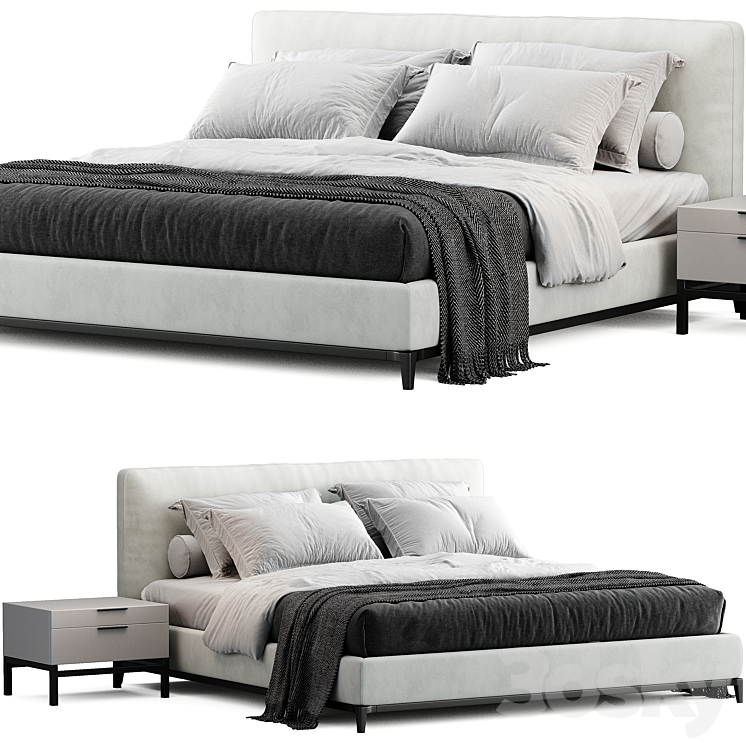 Minotti Andersen bed 3DS Max Model - thumbnail 1