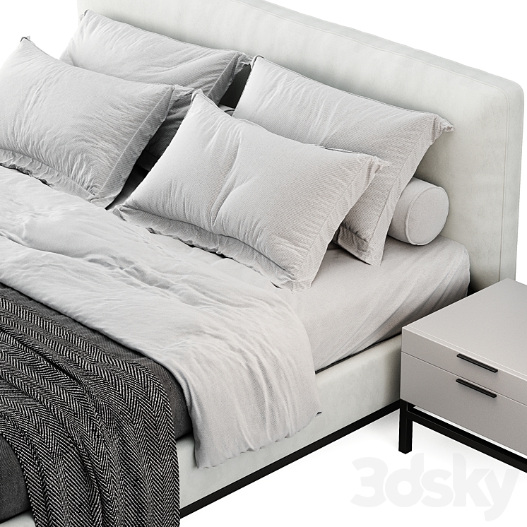 Minotti Andersen bed 3DS Max Model - thumbnail 2