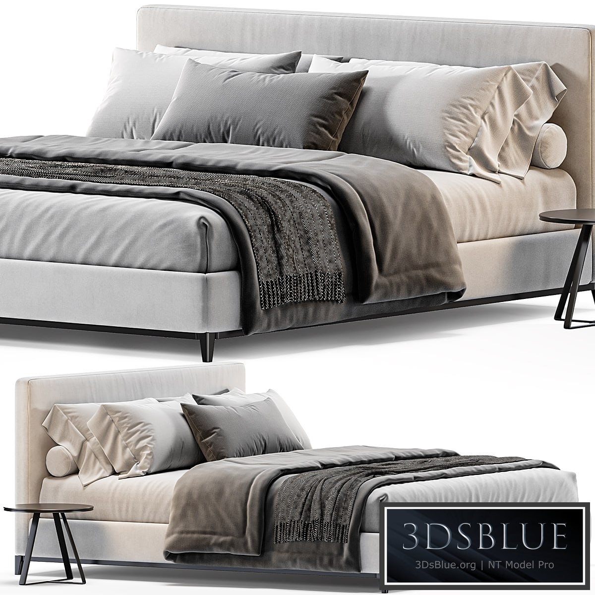 Minotti Andersen Bed 3DS Max - thumbnail 3