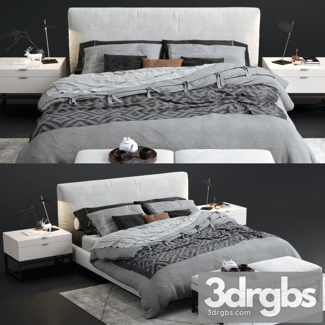 Minotti Andersen  Bed 3dsmax Download - thumbnail 1