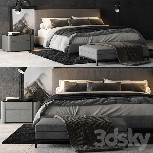 Minotti Andersen Bed 3DSMax File - thumbnail 1