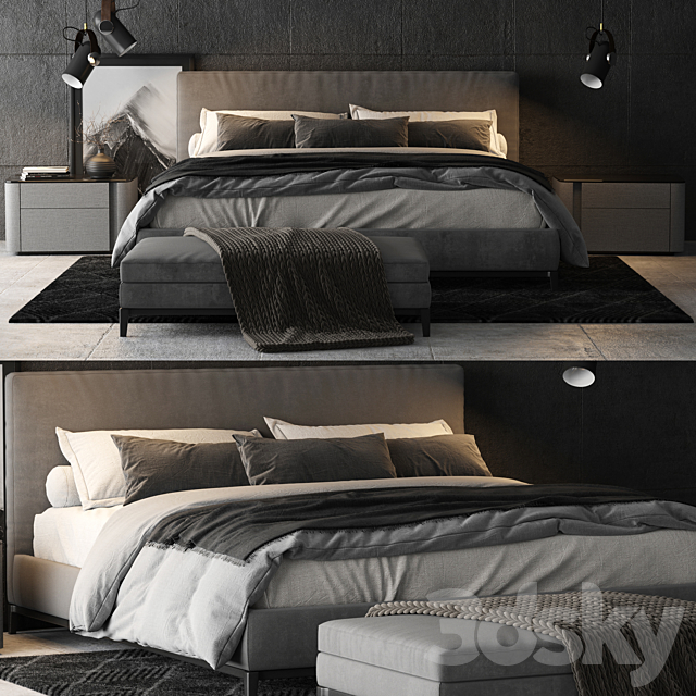 Minotti Andersen Bed 3DSMax File - thumbnail 2