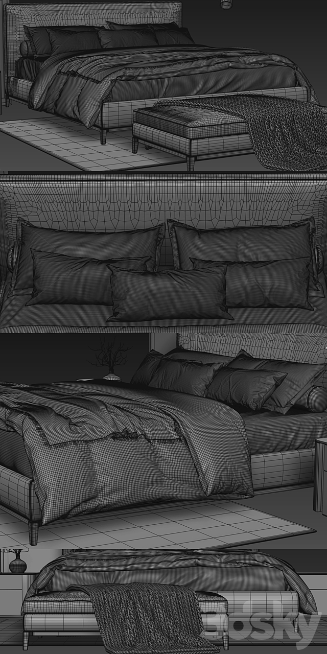 Minotti Andersen Bed 3DSMax File - thumbnail 3