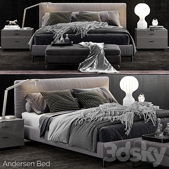 Minotti Andersen Bed 3DSMax File - thumbnail 1