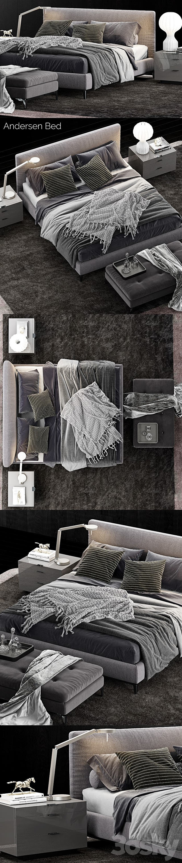 Minotti Andersen Bed 3DSMax File - thumbnail 2