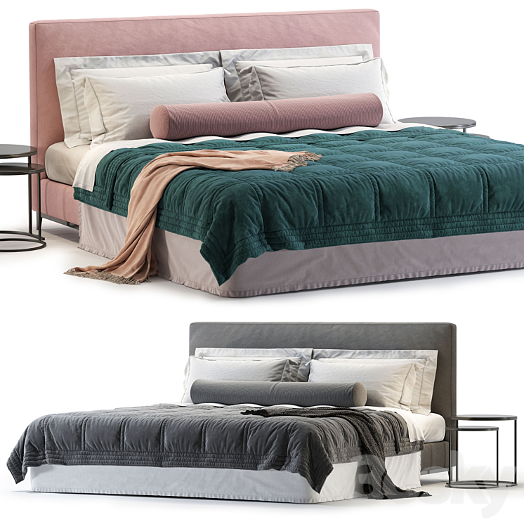 Minotti Andersen Bed No.4 3DS Max Model - thumbnail 1