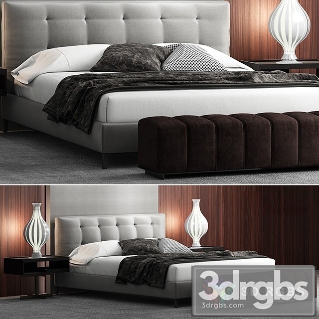 Minotti Andersen Bed Quilt 3dsmax Download - thumbnail 1