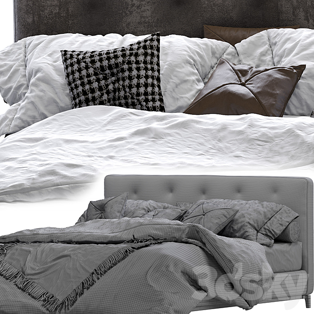 Minotti -Andersen Bed “Quilt” 3DSMax File - thumbnail 3