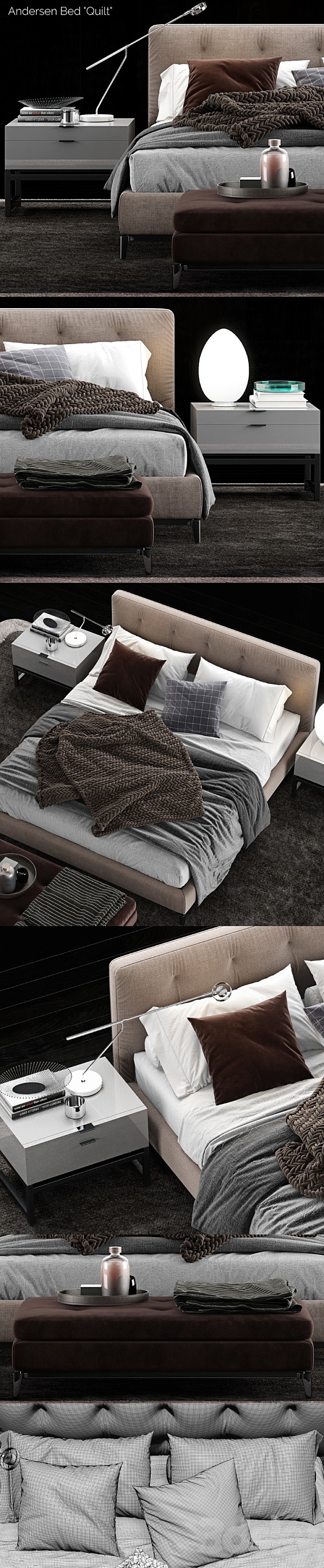 Minotti Andersen Bed Quilt 3DSMax File - thumbnail 3