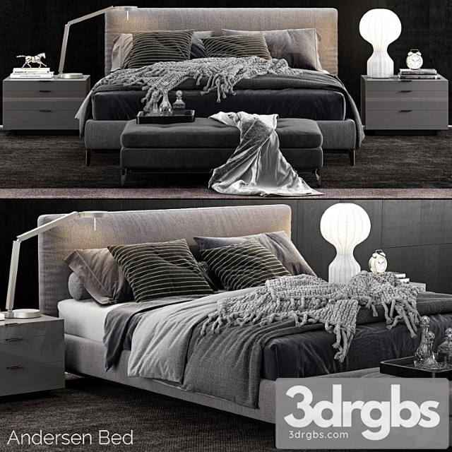 Minotti andersen bed_1 2 3dsmax Download - thumbnail 1