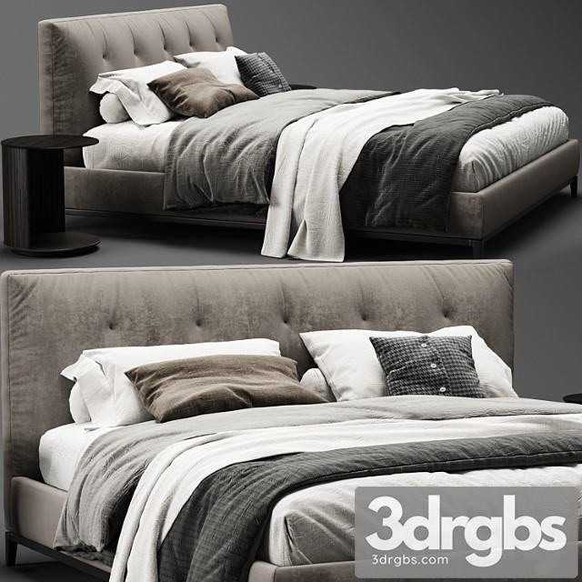 Minotti andersen quilt bed 2 3dsmax Download - thumbnail 1