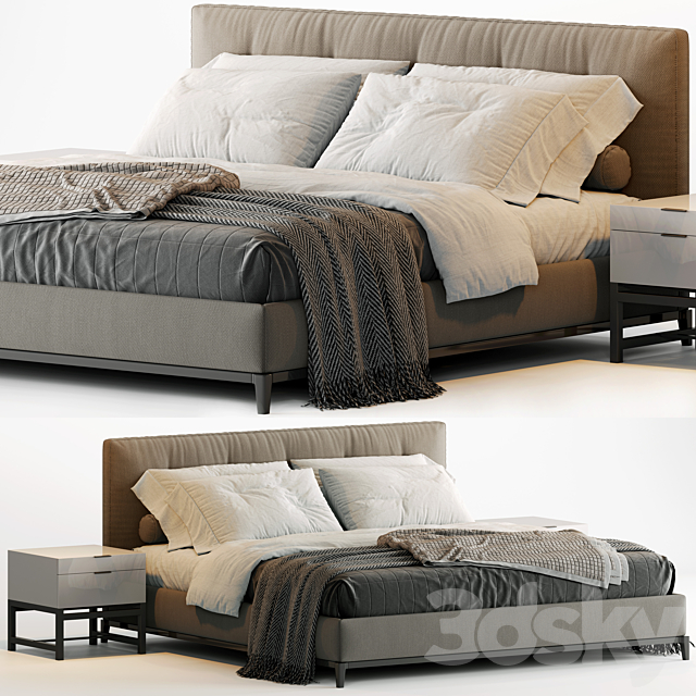 Minotti Andersen Quilt Bed 3DSMax File - thumbnail 1