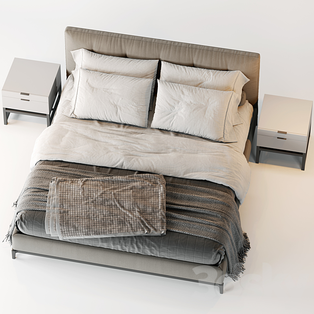 Minotti Andersen Quilt Bed 3DSMax File - thumbnail 3