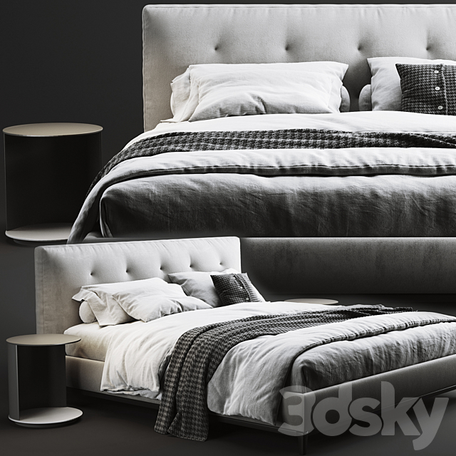 Minotti andersen quilt bed 3DSMax File - thumbnail 4