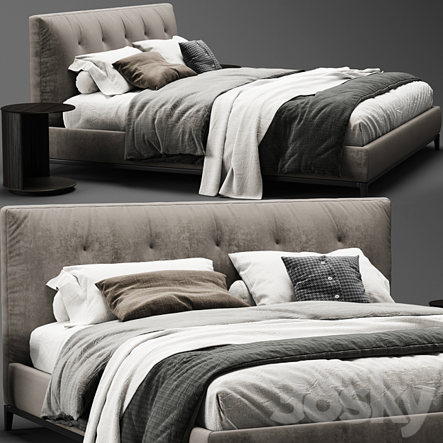 Minotti andersen quilt bed 3DSMax File - thumbnail 1