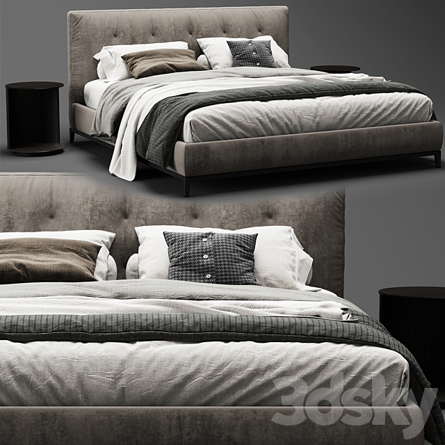 Minotti andersen quilt bed 3DSMax File - thumbnail 2