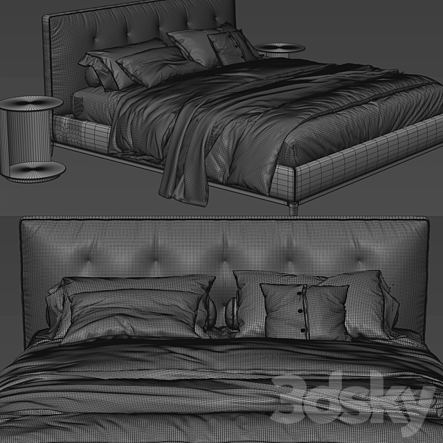 Minotti andersen quilt bed 3DSMax File - thumbnail 3