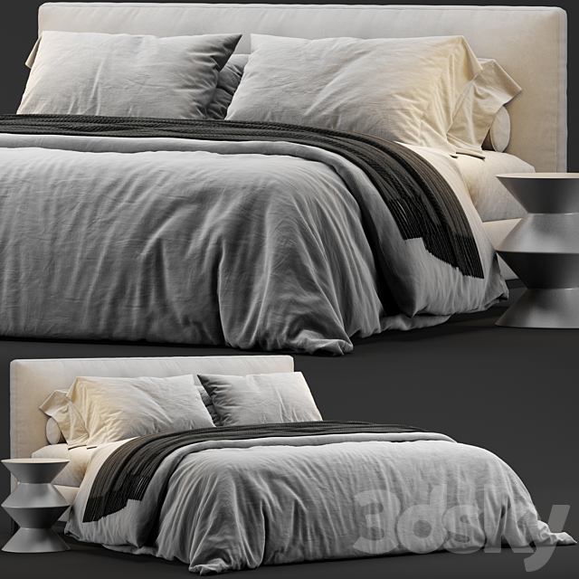 Minotti Andersen Quilt Bed 3DSMax File - thumbnail 1