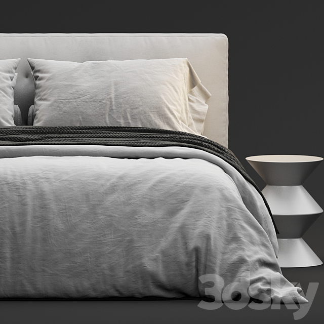 Minotti Andersen Quilt Bed 3DSMax File - thumbnail 2