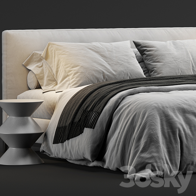 Minotti Andersen Quilt Bed 3DSMax File - thumbnail 3