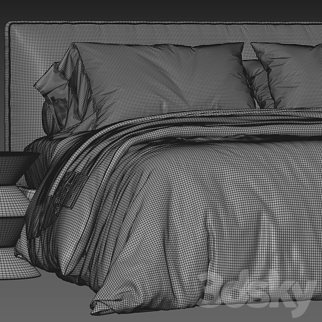 Minotti Andersen Quilt Bed 3DSMax File - thumbnail 4